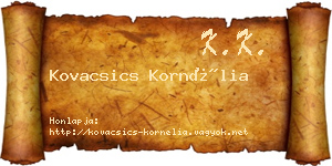 Kovacsics Kornélia névjegykártya